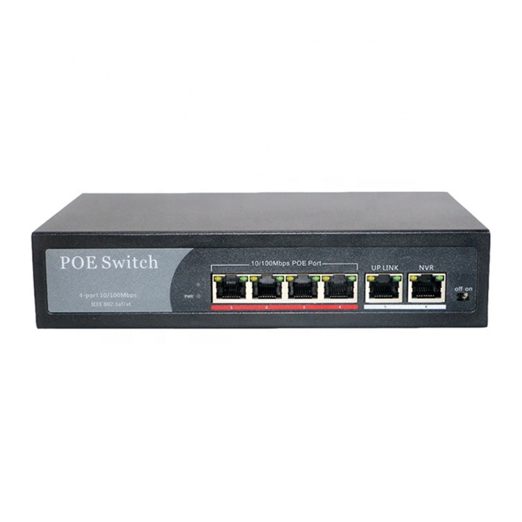 สวิตช์ Poe ซีรี่ส์ 4ep + 2e OEM ODM 100m 4 พอร์ต 10 / 100Mbps Poe 0