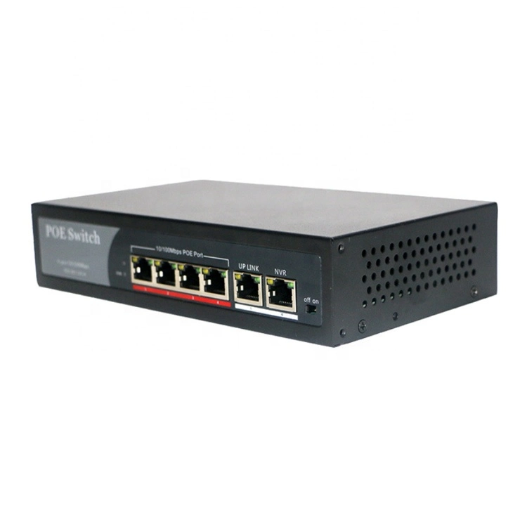 สวิตช์ Poe ซีรี่ส์ 4ep + 2e OEM ODM 100m 4 พอร์ต 10 / 100Mbps Poe 1